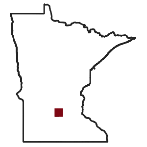 Map of Minnesota with extent of McLeod County – Spring – 2018 data highlighted