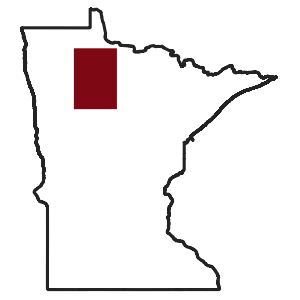 Map of Minnesota with extent of Beltrami County – Spring – 2023 data highlighted
