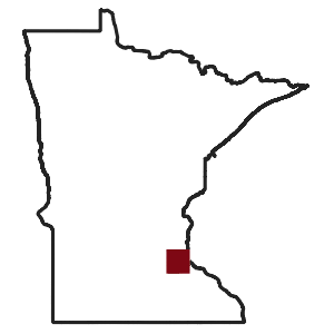 Map of Minnesota with extent of Dakota County – Spring – 2023 data highlighted