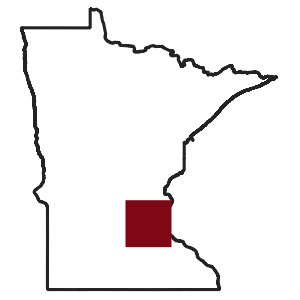 Map of Minnesota with extent of Metro – Spring – 2025 data highlighted